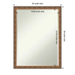 Amanti Art Antique Bronze Petite Bevel Wood Bathroom Wall Mirror 26 X 20 In. -Lunara Bath Store GUEST 009c004c 7d40 4611 99c6 d7ff3aed9ea7