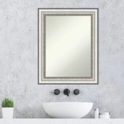 23" X 29" Non-Beveled Salon Silver Bathroom Wall Mirror - Amanti Art 15 23" X 29" Non-Beveled Salon Silver Bathroom Wall Mirror - Amanti Art -Lunara Bath Store GUEST 04010d67 1c14 4511 84d5 b33386b8f11d