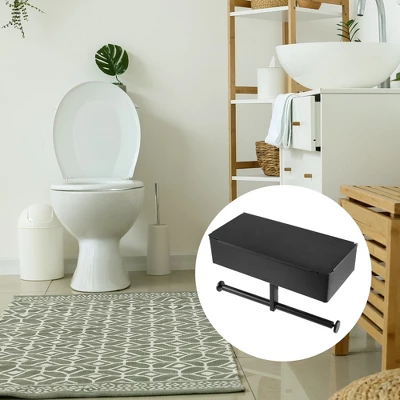 Unique Bargains Wall-Mount For Kitchen Bathroom Toilet Double Roll Tissue Holder Black 1 Pcs 3 Unique Bargains Wall-Mount For Kitchen Bathroom Toilet Double Roll Tissue Holder Black 1 Pcs