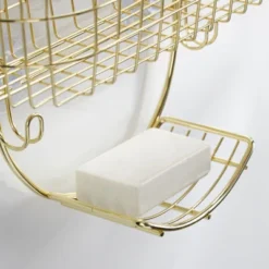 MDesign Steel Metal Curved Bathroom/Shower 2-Tier Caddy With Baskets -Lunara Bath Store GUEST 09cebd90 467a 433e 9770 d9396486d4f2