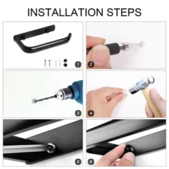 Unique Bargains Bathroom Aluminum Alloy Matte Fixed Toilet Paper Holders Black 1 Pc -Lunara Bath Store GUEST 09ff741c ee9b 4fa5 b66c 57b5fedaf2dc