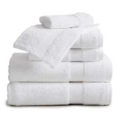 Market & Place Cotton Quick Dry Ribbed 6-Piece Bath Towel Set -Lunara Bath Store GUEST 0a08f094 a14f 47b5 bc14 2870427796bf