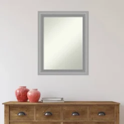 23" X 29" Non-Beveled Peak Polished Nickel Narrow Bathroom Wall Mirror - Amanti Art -Lunara Bath Store GUEST 0b0c43b0 e8a5 432e 85bd 155e4b67ea45
