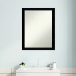 Black Museum Non-Beveled Wood Bathroom Wall Mirror -Lunara Bath Store GUEST 0b30b581 13df 4c83 96a2 a41bb5d9073f