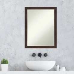 Amanti Art Fresco Petite Bevel Wood Bathroom Wall Mirror -Lunara Bath Store GUEST 0b35b592 54e6 4357 8903 5c112956c2c1