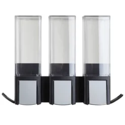 Clever Three Chamber Wall Mount Soap And Shower Dispenser Black/Chrome - Better Living Products