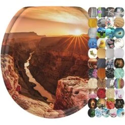 Sanilo Round Molded Wood Toilet Seat With No Slam, Slow, Soft Close Lid, Stainless Steel Hinges, Unique Fun Decorative Design, Vintage Wood Grain -Lunara Bath Store GUEST 0d4b43b1 ee66 4055 96ec b5aaca9c561d