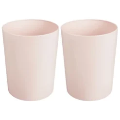 MDesign Metal Round Small Trash Can Wastebasket, 2 Pack -Lunara Bath Store GUEST 0dc829aa 7628 462d 9a75 bf186900da6c