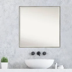 27" X 27" Non-Beveled Lucie Wood Bathroom Wall Mirror Silver - Amanti Art 15 27" X 27" Non-Beveled Lucie Wood Bathroom Wall Mirror Silver - Amanti Art -Lunara Bath Store GUEST 0de0c67c a26c 4ac6 b12e c755d7b3dc92