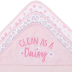 The Peanutshell Baby Hooded Towels And Washcloths Bath Set, 23-Piece, Daisy Clean Girls, Pink/White -Lunara Bath Store GUEST 0f60df4f 0fe9 4558 a453 1dd2a2daeb5c