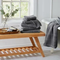 Market & Place Cotton Quick Dry Waffle Weave 4-Pack Bath Towel Set -Lunara Bath Store GUEST 12bd3bf3 d260 4f7b 9e9a c37638ce8afc