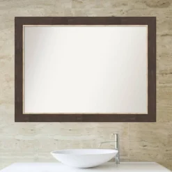 43" X 32" Non-Beveled Lined Bathroom Wall Mirror Bronze - Amanti Art -Lunara Bath Store GUEST 142a6240 c95f 4047 a3a1 3289dbc7f099
