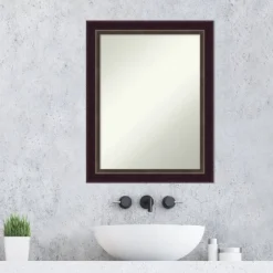 22" X 28" Non-Beveled Signore Bronze Wood Bathroom Wall Mirror - Amanti Art -Lunara Bath Store GUEST 14cc3fb3 3cda 4d74 9912 fd93ca4e4171