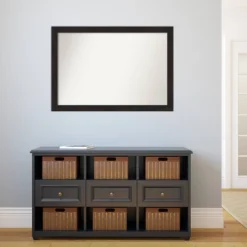 40" X 28" Non-Beveled Furniture Narrow Bathroom Wall Mirror Espresso Brown - Amanti Art -Lunara Bath Store GUEST 14f9a6d0 9edc 49ef a9c1 173c1d5283c9