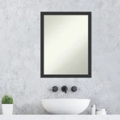 Mezzanotte Black Non-Beveled Wood Bathroom Wall Mirror -Lunara Bath Store GUEST 198e6279 8419 4cdc bcc4 a5f374ebdebf