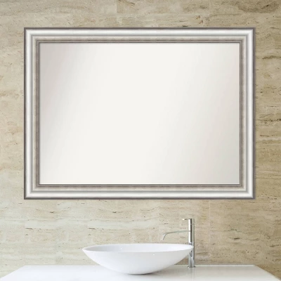 43" X 32" Non-Beveled Salon Silver Bathroom Wall Mirror - Amanti Art 7 43" X 32" Non-Beveled Salon Silver Bathroom Wall Mirror - Amanti Art - Image 5