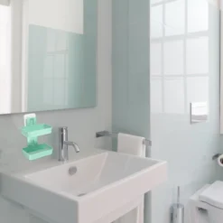 Unique Bargains Plastic Soap Dish Keep Soap Dry Soap Cleaning Storage Drill Free Soap Holder For Home Bathroom Kitchen 1 Pc