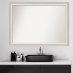 43" X 32" Non-Beveled Trio White Wash Silver Bathroom Wall Mirror - Amanti Art 17 43" X 32" Non-Beveled Trio White Wash Silver Bathroom Wall Mirror - Amanti Art -Lunara Bath Store GUEST 1d2f82d8 ff48 4d53 b51b a454ff358491