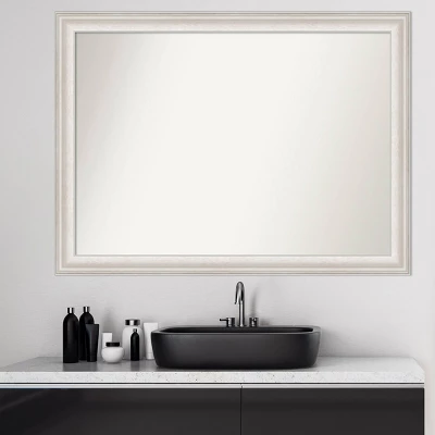 43" X 32" Non-Beveled Trio White Wash Silver Bathroom Wall Mirror - Amanti Art 10 43" X 32" Non-Beveled Trio White Wash Silver Bathroom Wall Mirror - Amanti Art - Image 8