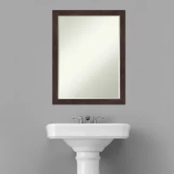 Amanti Art Fresco Petite Bevel Wood Bathroom Wall Mirror -Lunara Bath Store GUEST 1eea3a78 a35c 4e47 84df 227e0031d0ca