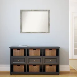 31" X 25" Non-Beveled Dove Square Bathroom Wall Mirror Gray Wash - Amanti Art -Lunara Bath Store GUEST 1fefaf71 072b 494b 9d1d 8baec4f8132b