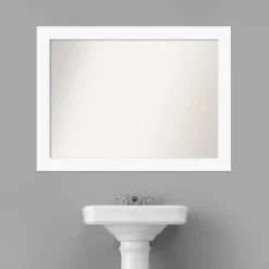 44" X 33" Non-Beveled Cabinet Bathroom Wall Mirror White - Amanti Art -Lunara Bath Store GUEST 203ec257 f826 40a4 a5c0 baac83e2d7de