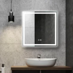 HOMLUX Dimmable Rectangular LED Bathroom Mirror Auto-off Anti-fogging And 3 Color With Smart Touch Control -Lunara Bath Store GUEST 21b9adef fa73 4b27 a652 51283ed16b7b