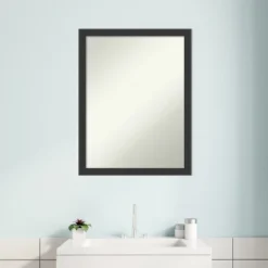 Mezzanotte Black Non-Beveled Wood Bathroom Wall Mirror -Lunara Bath Store GUEST 22050a5b e6ef 4458 8641 99cb98c679f4