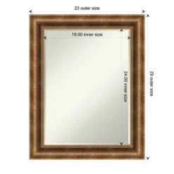 Amanti Art Manhattan Bronze Petite Bevel Wood Bathroom Wall Mirror 29.5 X 23.5 In. -Lunara Bath Store GUEST 228d7b88 98d8 4c66 9d51 1d0ad13febb1
