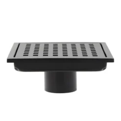 Built Industrial 5.8-Inch Stainless Steel Square Shower Drain Cover For Bathrooms, Showers, And Sinks, Floor Drain With 2 In Bottom Outlet Matte Black -Lunara Bath Store GUEST 2378b3c7 28cf 4d64 89d7 a33716fd0f8a
