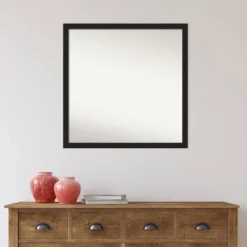 28" X 28" Non-Beveled Grace Narrow Bathroom Wall Mirror Brushed Metallic Black - Amanti Art -Lunara Bath Store GUEST 23b7b25c 0d32 4de8 bba7 87d9e3ca2f48