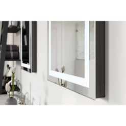 24" Rectangular Frameless Lighted LED Bathroom Mirror With Anti Fog - Tosca