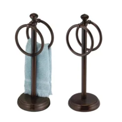 MDesign Metal Fingertip Towel Holder For Bath Vanity Countertop, 2 Pack -Lunara Bath Store GUEST 247417eb 5b8e 4988 81a1 c8e07fdde5d7