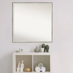 27" X 27" Non-Beveled Lucie Wood Bathroom Wall Mirror Silver - Amanti Art 14 27" X 27" Non-Beveled Lucie Wood Bathroom Wall Mirror Silver - Amanti Art -Lunara Bath Store GUEST 24fc0d1c 26dd 4a1a b295 279d39f55b5d