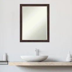Amanti Art Fresco Petite Bevel Wood Bathroom Wall Mirror -Lunara Bath Store GUEST 2564b588 85ca 4218 b01a 3708fb1a28c1