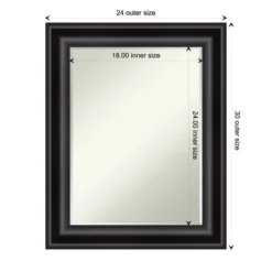 Amanti Art Grand Black Petite Bevel Bathroom Wall Mirror 29.75 X 23.75 In. -Lunara Bath Store GUEST 25e77ae5 ba5e 4f2f b089 1e0066924416