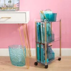 MDesign Plastic Small Oval Trash Can Wastebasket, Pebble Design -Lunara Bath Store GUEST 25eb2c47 95f1 48c4 871c 0e00e564d9c4