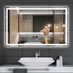 HOMLUX Dimmable Rectangular LED Bathroom Mirror Auto-off Anti-fogging And 3 Color With Smart Touch Control -Lunara Bath Store GUEST 25fa62d6 da6d 48c8 9d36 9ddaf07b0789