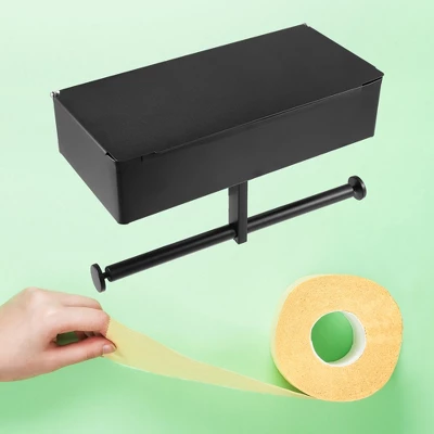 Unique Bargains Wall-Mount For Kitchen Bathroom Toilet Double Roll Tissue Holder Black 1 Pcs 7 Unique Bargains Wall-Mount For Kitchen Bathroom Toilet Double Roll Tissue Holder Black 1 Pcs - Image 5
