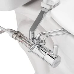 Side-Mounted All Metal Attachable Bidet With Adjustable Spray Wand Dual Temperature Silver - Brondell -Lunara Bath Store GUEST 273aa0c8 3f80 47d8 98ff 3f792b704536