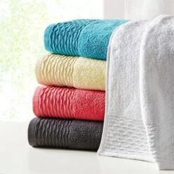 6pc Curv Jacquard Wavy Cotton Towel Set -Lunara Bath Store GUEST 277f0990 2cc0 48ab be05 c7b0c61bef2d