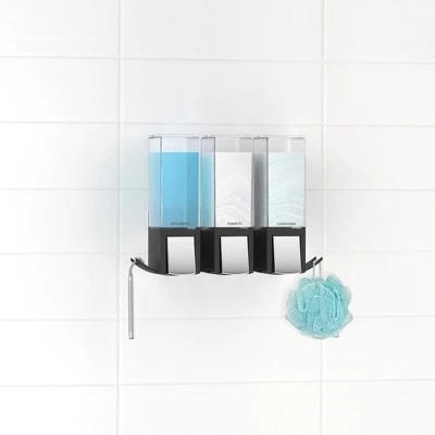 Clever Three Chamber Wall Mount Soap And Shower Dispenser Black/Chrome - Better Living Products 5 Clever Three Chamber Wall Mount Soap And Shower Dispenser Black/Chrome - Better Living Products - Image 3