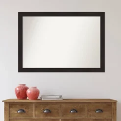 40" X 28" Non-Beveled Furniture Narrow Bathroom Wall Mirror Espresso Brown - Amanti Art -Lunara Bath Store GUEST 2ada12ab bcb8 4b91 8691 657e69b91578