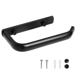 Unique Bargains Bathroom Aluminum Alloy Matte Fixed Toilet Paper Holders Black 1 Pc -Lunara Bath Store GUEST 2ada40a9 9ee5 450a 87af 3cc0966ae2fb