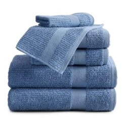 Market & Place Cotton Quick Dry Ribbed 6-Piece Bath Towel Set -Lunara Bath Store GUEST 3015ebd1 feae 47d1 a449 13a88479ad79