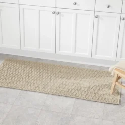 MDesign Cotton Bathroom Spa Mat Rugs/Runner, Diamond Design, Set Of 3 -Lunara Bath Store GUEST 31a1c52e b00a 48bc ad6c e8450747db4b