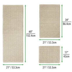 MDesign Cotton Bathroom Spa Mat Rugs/Runner, Diamond Design, Set Of 3 -Lunara Bath Store GUEST 329bf524 bcd3 4d11 862c 4e932cb57799
