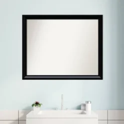 31" X 25" Non-Beveled Steinway Black Scoop Wood Bathroom Wall Mirror - Amanti Art 15 31" X 25" Non-Beveled Steinway Black Scoop Wood Bathroom Wall Mirror - Amanti Art -Lunara Bath Store GUEST 33357238 c304 46c4 9392 87c3e481dca3