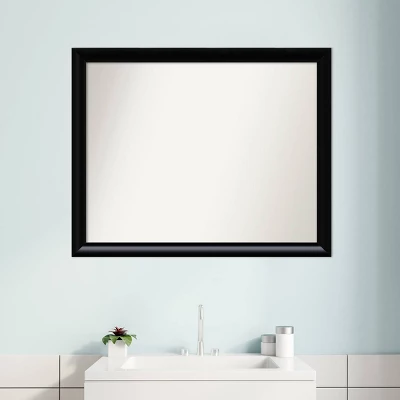31" X 25" Non-Beveled Steinway Black Scoop Wood Bathroom Wall Mirror - Amanti Art 8 31" X 25" Non-Beveled Steinway Black Scoop Wood Bathroom Wall Mirror - Amanti Art - Image 6