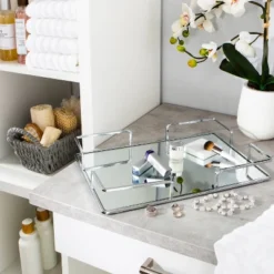 Modern Square Design Bathroom Tray Chrome - Home Details -Lunara Bath Store GUEST 334ce6d1 0a1e 4a1b bec6 e3c6bcdda053